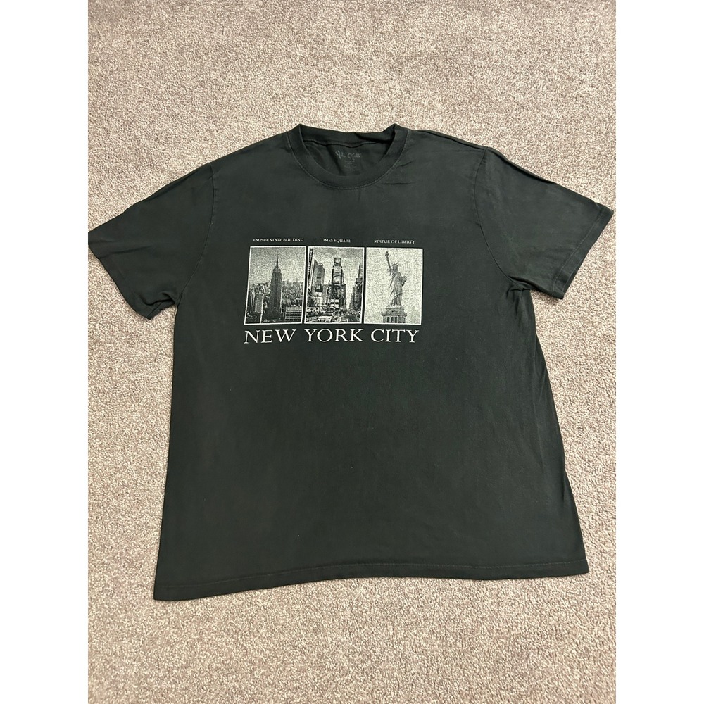 John Galt T-Shirt Womens One Size Black Excellent NYC Graphic Short Sleeve Tee
